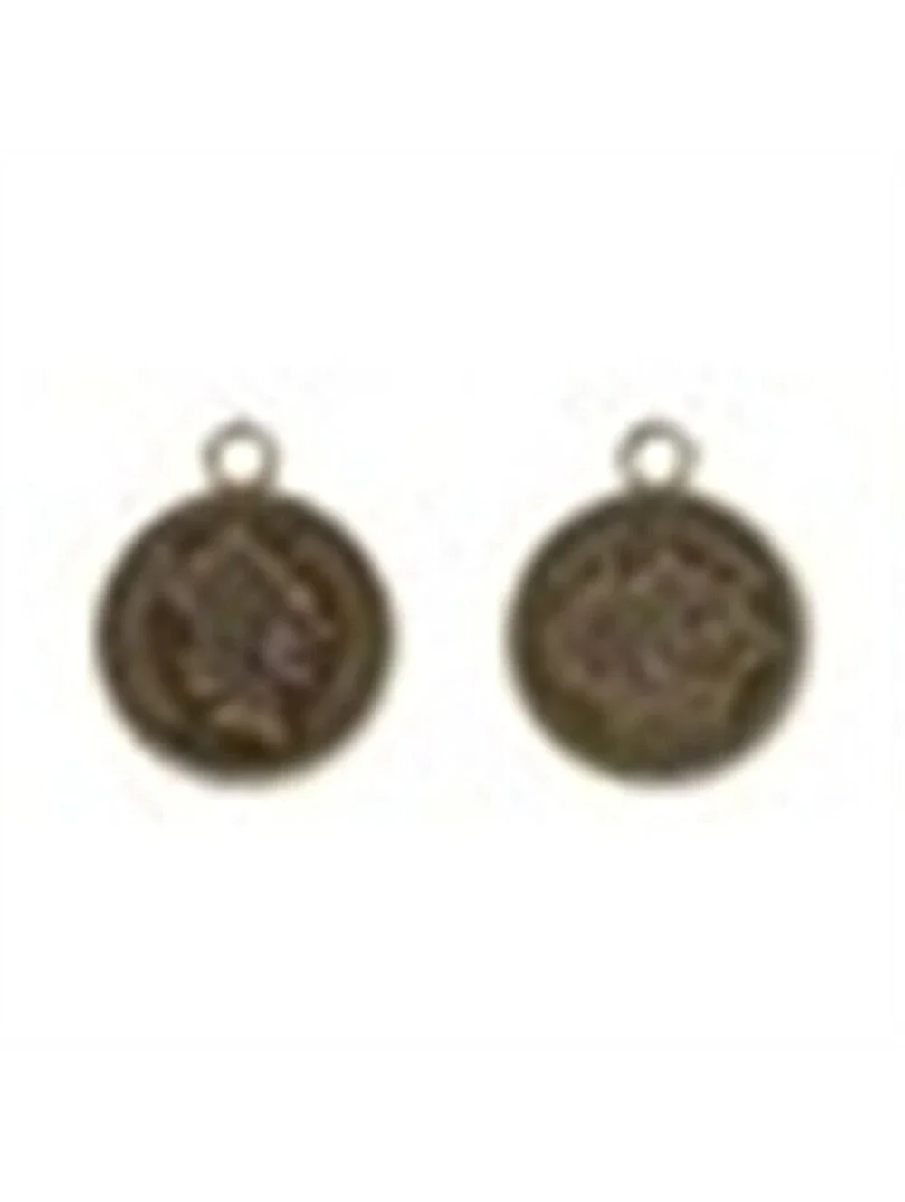 Antique Brass British UK Queen Elizabeth 15mm Coin Shape Charms 10 pcs